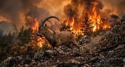 Yangından kurtulan yaban keçileri için av ihalesine tepki