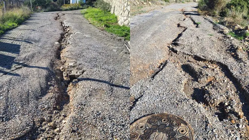 Karaburun’da 3 yıldır onarılmayan yol tepki çekiyor haberinin görseli