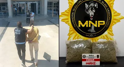 Polisin ‘dur’ ihtarına uymayan araçta 1 kilo 953 gram esrar ele geçirildi