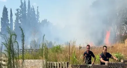 Aydın’da korkutan yangın: Alevler villaların bahçesine kadar dayandı!