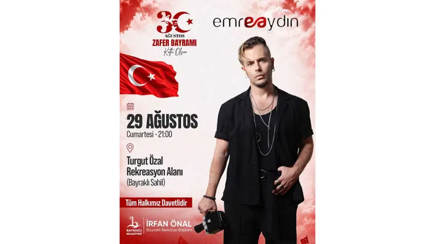 Bayraklı’da Zafer Bayramı coşkusu Emre Aydın konseriyle yaşanacak haberinin görseli