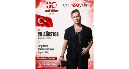 Bayraklı’da Zafer Bayramı coşkusu Emre Aydın konseriyle yaşanacak