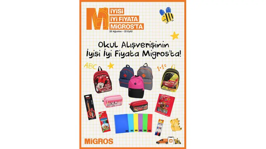 Okula Dönüşte Migros’tan 250’den Fazla Üründe Geçen Yıl Seviyesinde Fiyatlar haberinin görseli