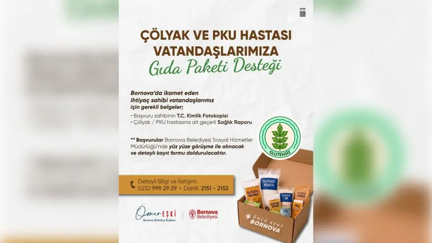 Bornova Belediyesi’nden Çölyak ve PKU hastalarına özel gıda desteği haberinin görseli