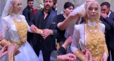 Vanlı Kara Haydar ile Çağla Öz evlendi: Düğünde kilolarca altın takıldı!