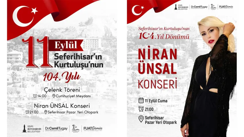 Seferihisar’ın kurtuluş coşkusu Niran Ünsal konseriyle taçlanacak haberinin görseli