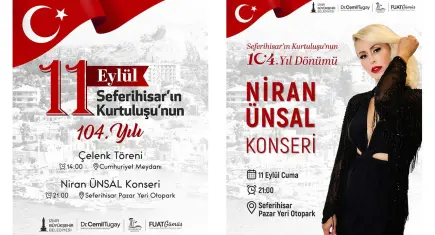 Seferihisar’ın kurtuluş coşkusu Niran Ünsal konseriyle taçlanacak