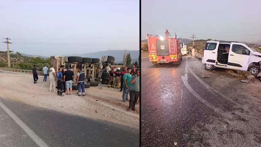 İzmir haber: Ödemiş’te tır ile hafif ticari araç çarpıştı! 4 yaralı haberinin görseli