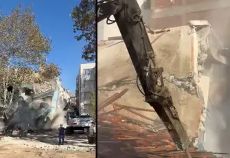 Bursa’da 6 katlı bina yıkım sırasında çöktü: Çevredekiler son anda kurtuldu