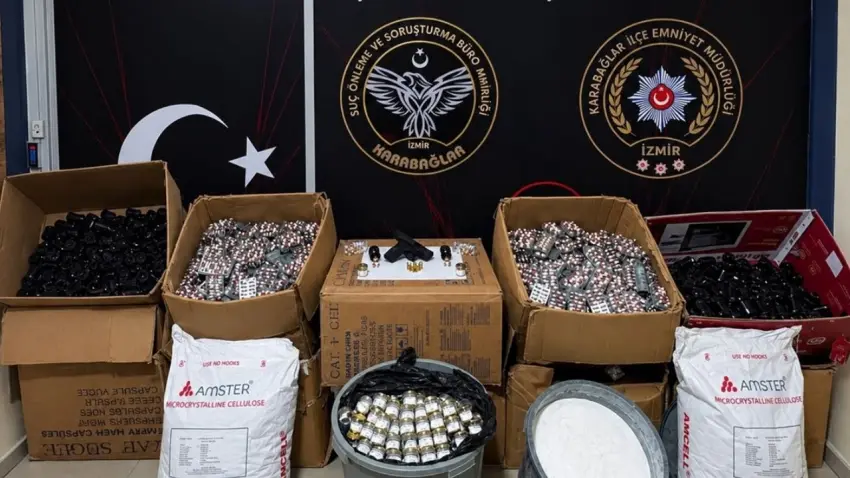 Karabağlar'da operasyonu: 253 bin uyuşturucu hap yakalandı haberinin görseli