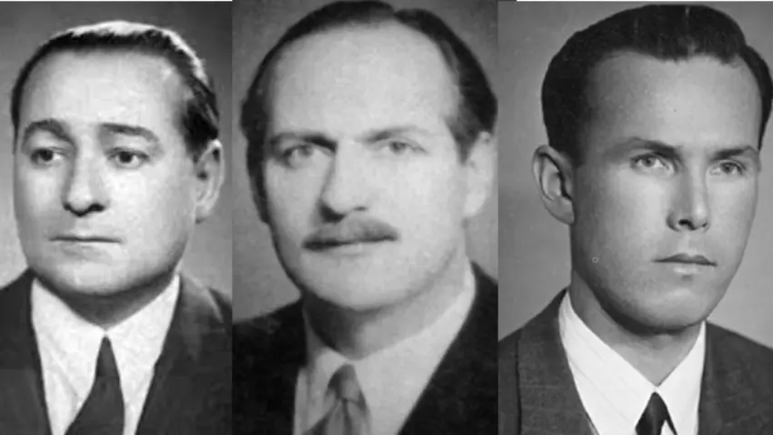 Başbakan Adnan Menderes, Dışişleri Bakanı Fatin R&uuml;şt&uuml; Zorlu ve Maliye Bakanı Hasan Polatkan