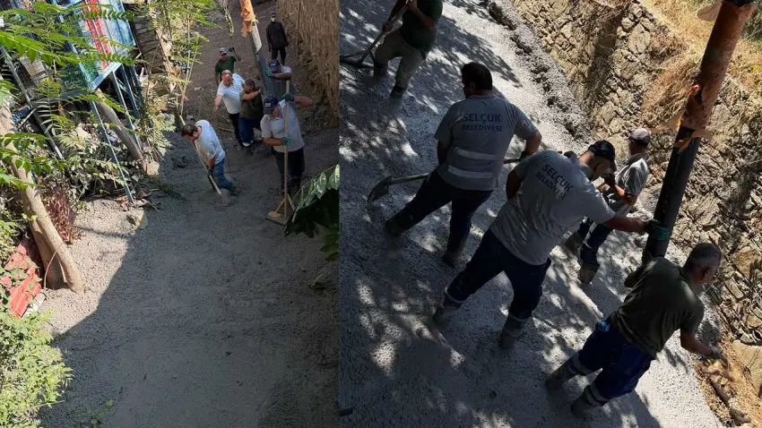 Şirince’de dere yatağı güçlendirildi haberinin görseli