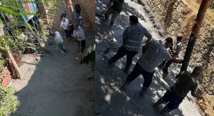 Şirince’de dere yatağı güçlendirildi