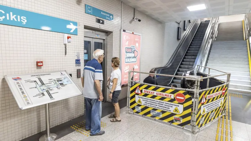İzmir Metro’da yürüyen merdiven ve asansörlere düzenli bakım ve kontrol haberinin görseli