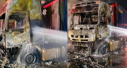 Bayraklı Tünelleri’nde tır yangını kısa sürede söndürüldü