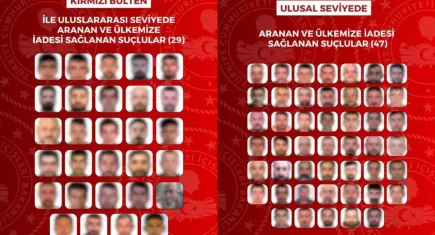 29'u kırmızı bültenle aranan 76 suçlu Türkiye'ye getirildi