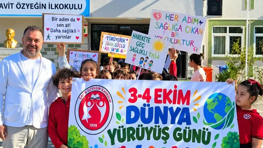 Bornova’da öğrencilerden Dünya Yürüyüş Günü etkinliği haberinin görseli