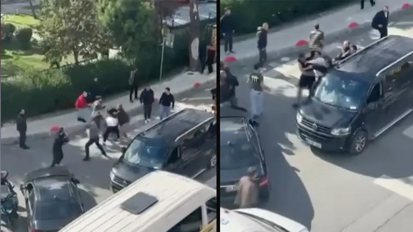 Yol verme kavgasında tekme ve yumruklar havada uçuştu haberinin görseli