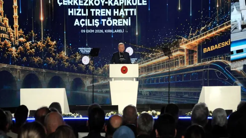 Cumhurbaşkanı Erdoğan Halkalı-Kapıkule Hızlı Tren Hattı'nın Çerkezköy-Kapıkule etabını açtı haberinin görseli