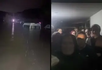 İstanbul’da sel nedeniyle kafede mahsur kalan 65 kişi botla kurtarıldı
