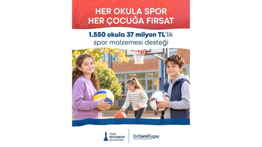 İzmir’de 1550 okula 37 milyon TL’lik spor malzemesi desteği - Fotoğraf 1