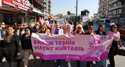 Buca’da meme kanserine karşı Pembe Yürüyüş