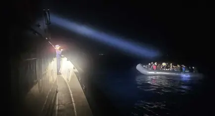 Didim açıklarında kaçak göçmen operasyonu