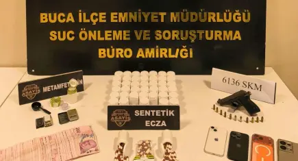 Buca’da firari suçluya operasyon: Uyuşturucu ve silahla yakalandı