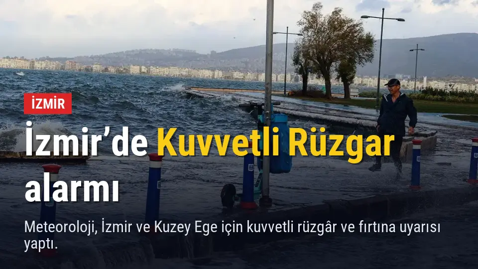 İzmir’de kuvvetli rüzgar alarmı: Çatı uçması ve devrilmelere dikkat