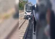Raylarda mahsur kalan yavru kediyi makinist böyle kurtardı! haberinin görseli