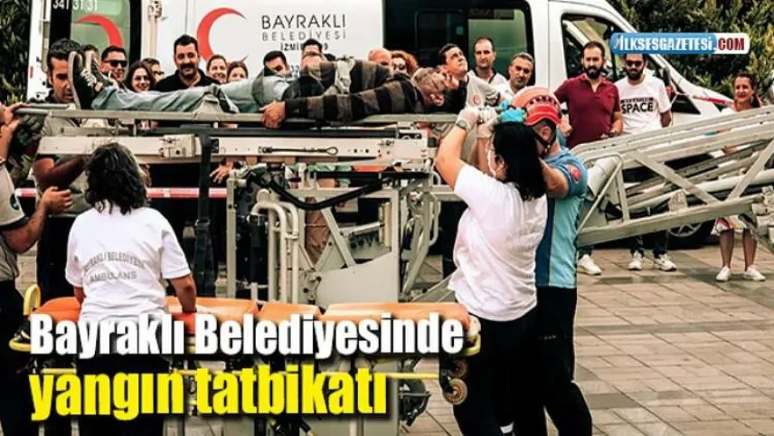Bayraklı Belediyesinde yangın tatbikatı haberinin görseli