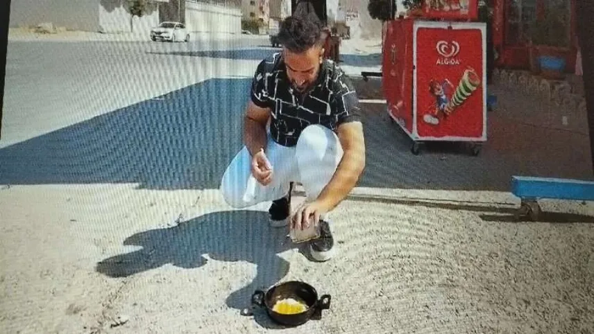 Güneşte kızan yağda yumurta pişirdi haberinin görseli