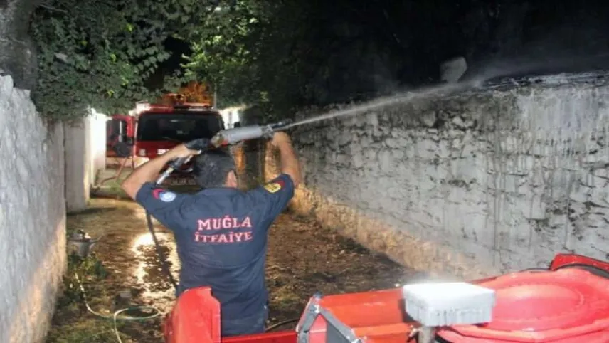 Muğla'da korkutan barınak yangını haberinin görseli