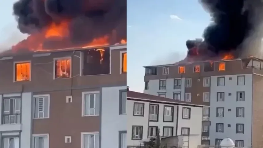 Batman’da çatı katında çıkan yangında 6 daire kül oldu haberinin görseli