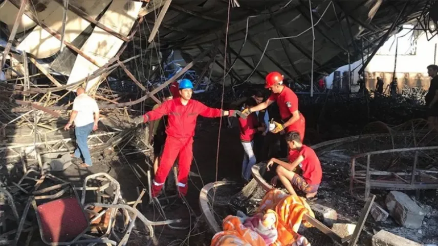 Musul'daki düğün salonu yangınından sağ kurtulanlar o anları anlattı haberinin görseli