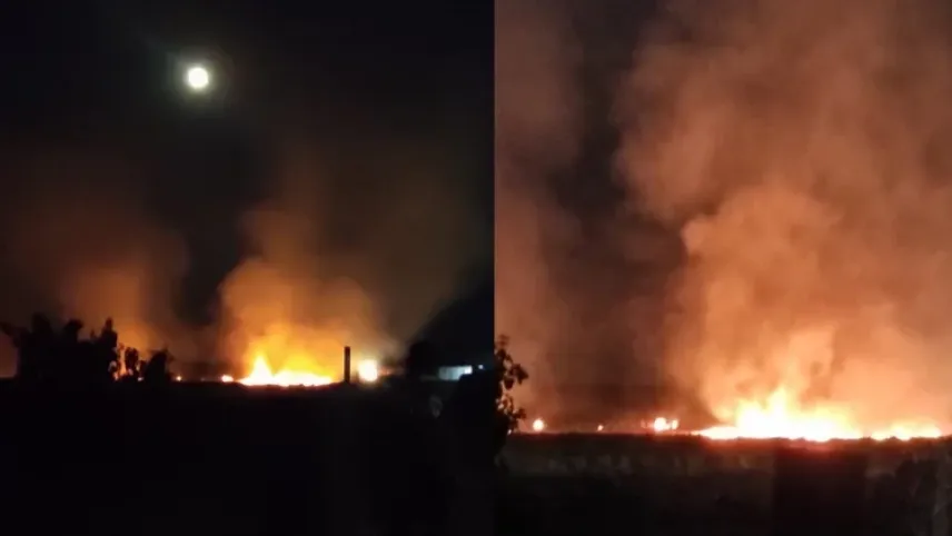 Adıyaman’da prefabrik kente yakın yerde çıkan yangın korkuttu haberinin görseli