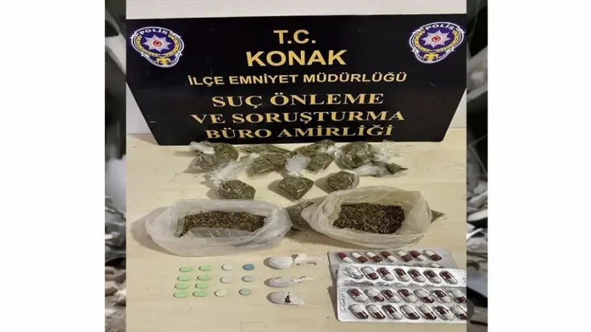 İzmir’de yapılan aramalarda uyuşturucu ele geçirildi haberinin görseli
