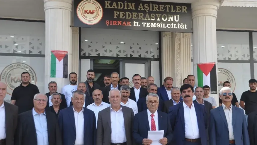 Şırnak’ta Kadim Aşiretler Federasyonu İsrail'e tepki gösterdi haberinin görseli
