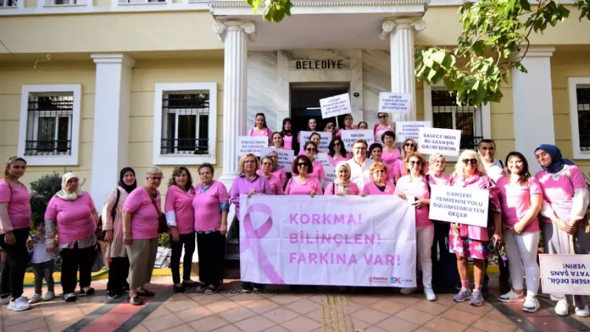 Bornova'da meme kanserine dikkat çekildi haberinin görseli
