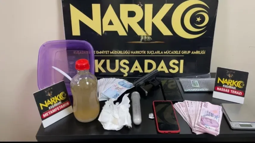 Kuşadası’nda bir kişinin mutfak dolabından uyuşturucu çıktı haberinin görseli