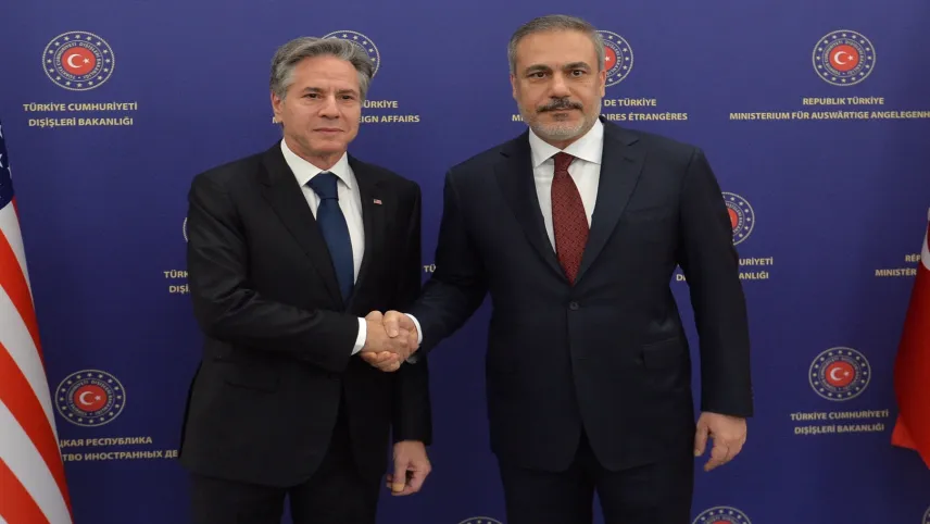 Hakan Fidan Blinken ile İsrail-Filistin çatışmasını ele aldı haberinin görseli