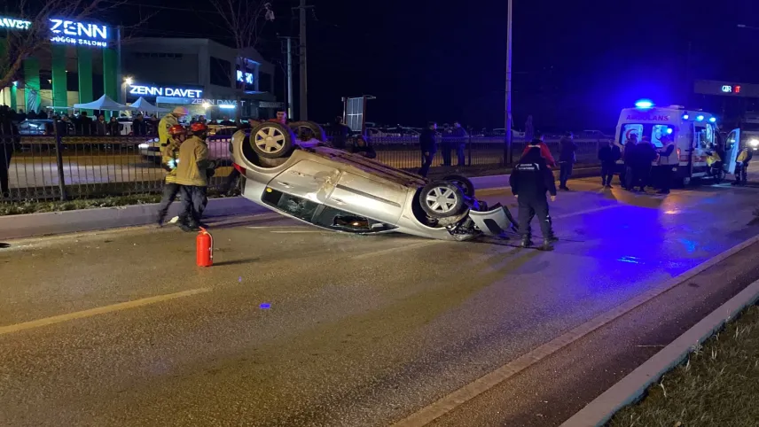 Bursa’da feci kaza: Otomobil takla attı haberinin görseli