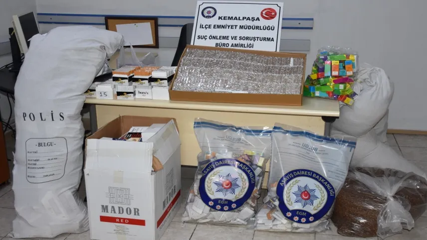 İzmir haber: Kemalpaşa'daki kaçak sigara operasyonunda 3 gözaltı haberinin görseli