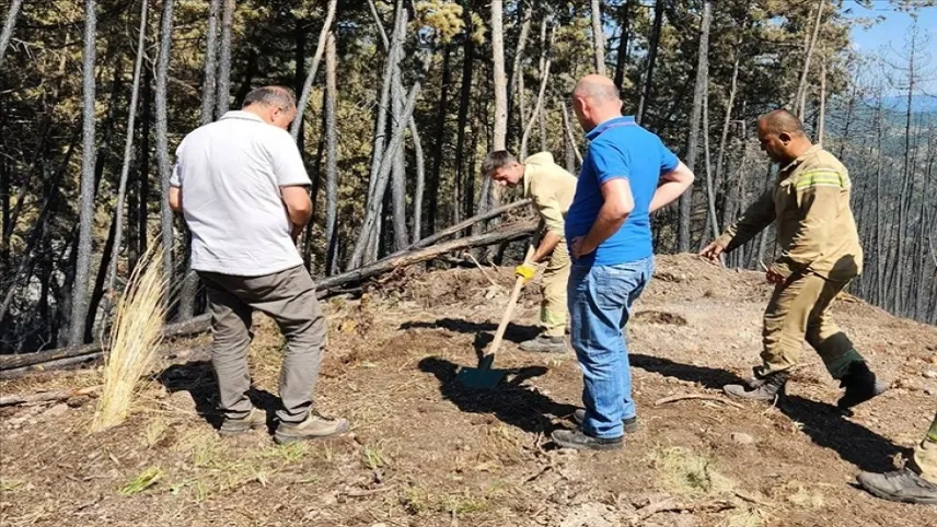 Karabük'teki orman yangınında soğutma çalışmaları devam ediyor haberinin görseli
