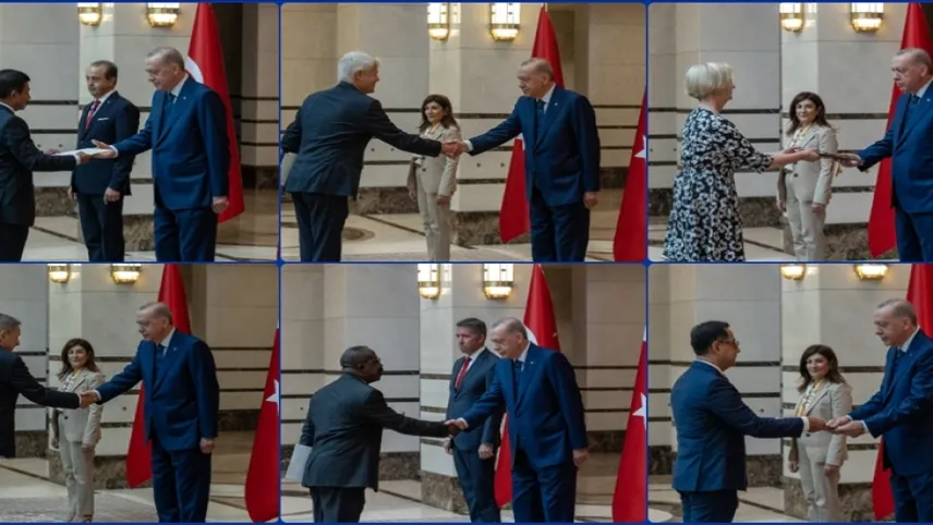 Cumhurbaşkanı Erdoğan büyükelçileri kabul etti haberinin görseli