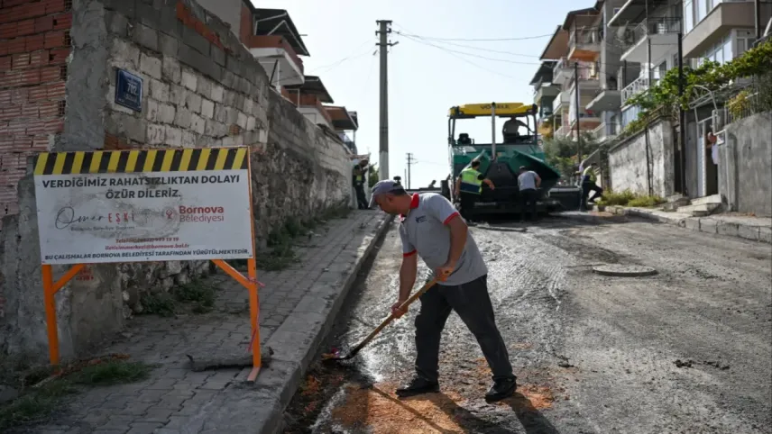 Bornova’nın mahalle ve köylerinde yol sorunu kalmayacak haberinin görseli