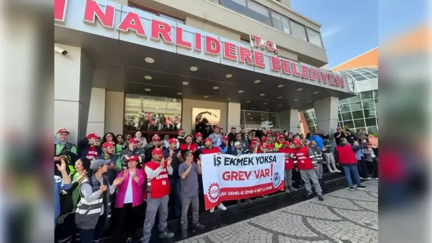 Narlıdere’de TİS krizi büyüyor: İşçiler yarım gün iş bıraktı haberinin görseli