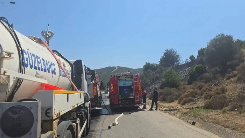 Güzelbahçe Belediyesi yangınla mücadele için su kaynaklarını seferber etti haberinin görseli